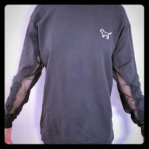Black PINK Mesh-Sleeve Sweatshirt